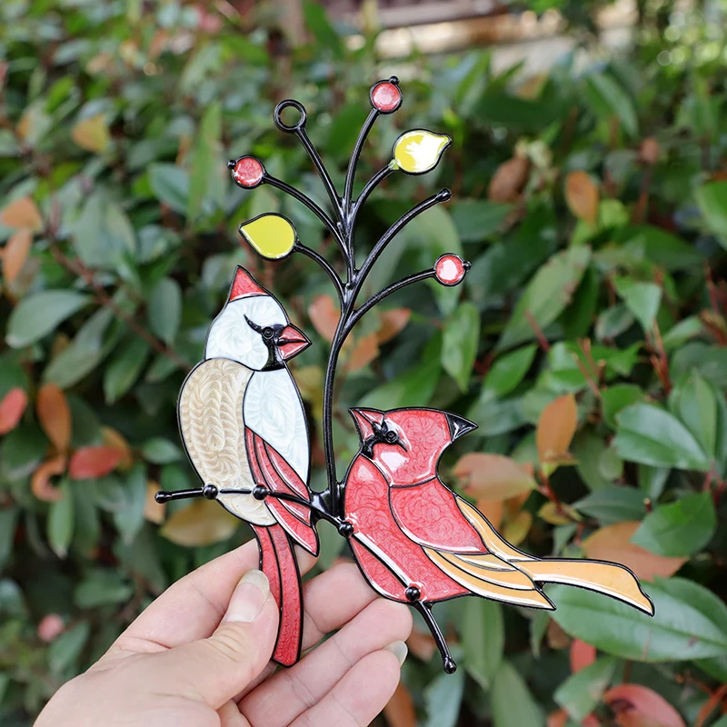 

Metal art for wall hanging home decor garden ornaments yard art window chimes decoration gift, Red
