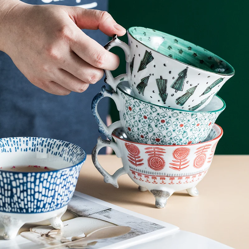 

ceramic vintage colorful hand painting ceramic coffee mug cup