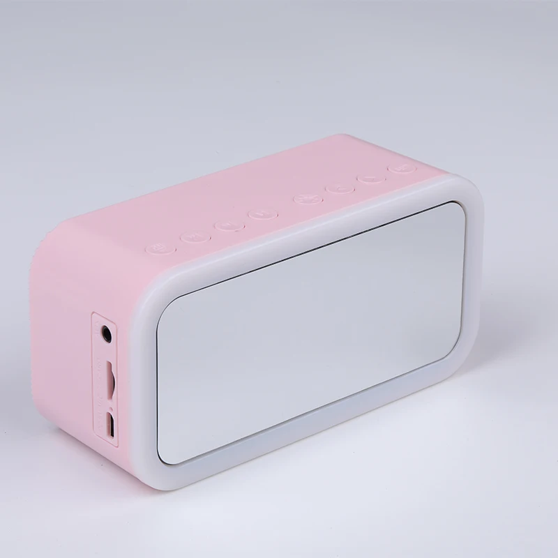

USB Alarm Clock G5 FM radio cuboid domestic shape mini portable Bluetooth Speaker wireless led speaker with mirror