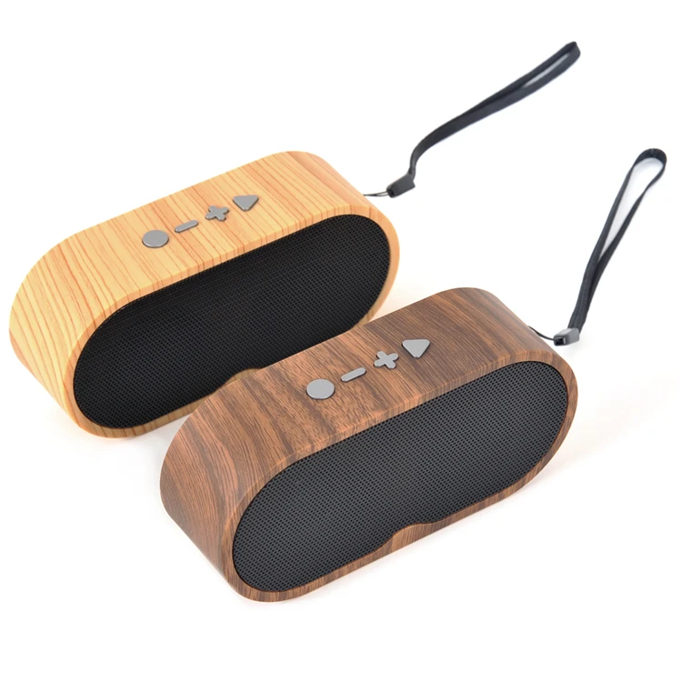 Mini Sound Box 3w Smart Bt Bluetooth 5.0 Portable Wooden Speaker With Radio Usb Tf Card Playing