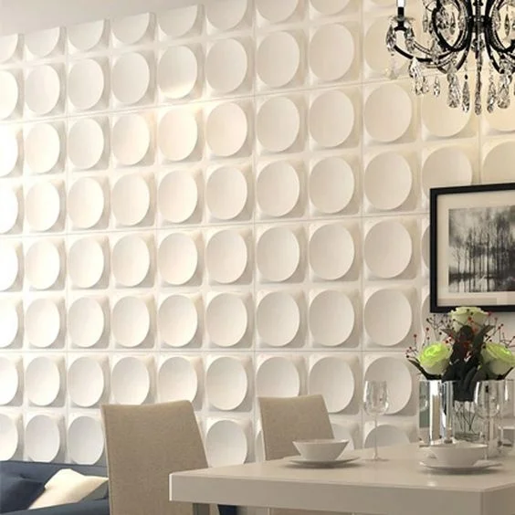 

Fashion pvc embossed wallpaper mold resistant wall panels white 3d pvc wall panels