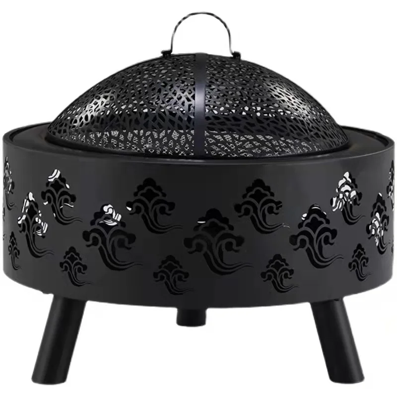 

Camping Stylish Design Bbq Brazier Folding Legs Firepit Charcoal Fire Pit With Cover