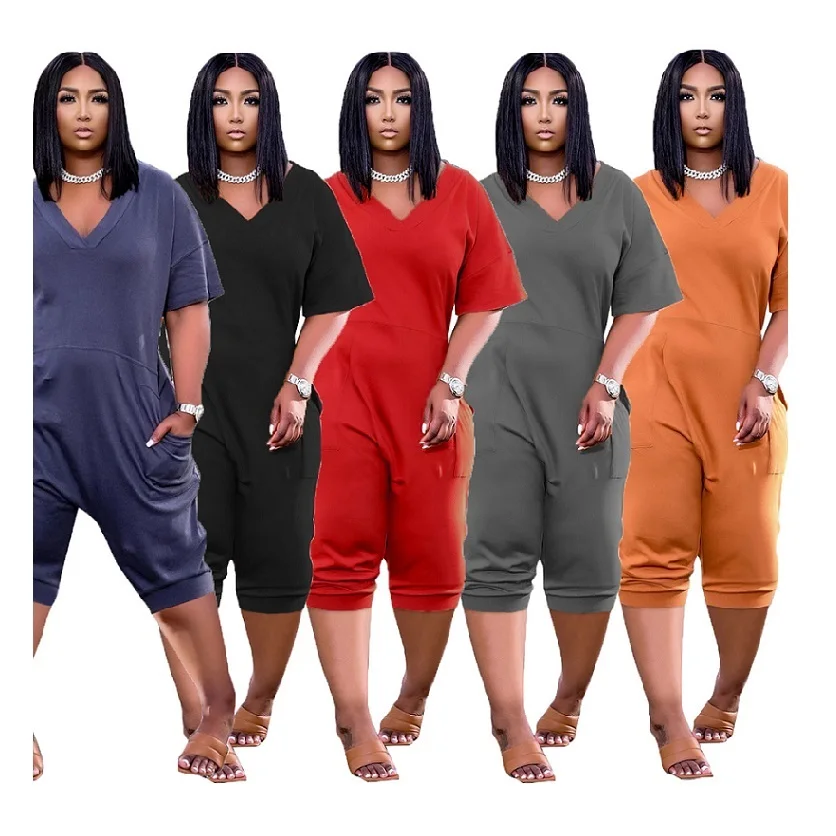 

Wholesale New Arrivals Casual Loose V-Neck Womens Romper Spring Jumpsuits Rompers