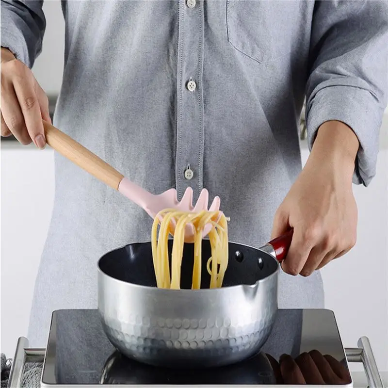 

Silicone Kitchenware Set with Wooden Handle Non-stick Spoon Scoop Spatula Tongs Utensilios De Cocina Kitchen Utensils Tool