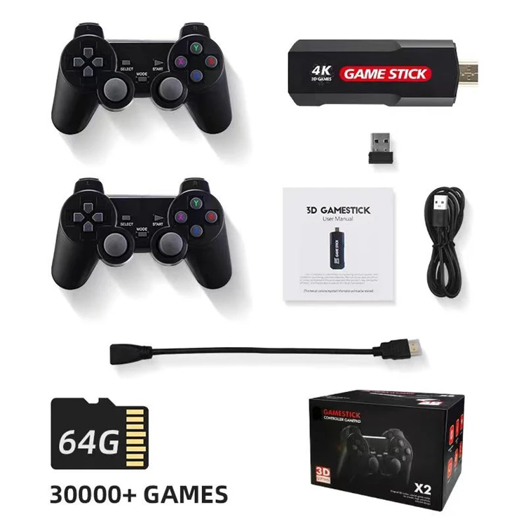 

2023 M8 X2 Game Stick 4K Mini box Classic 30000 Games 64GB HD Output Retro Video Game Consoles For PS1/GBA Classic TV Gaming Box