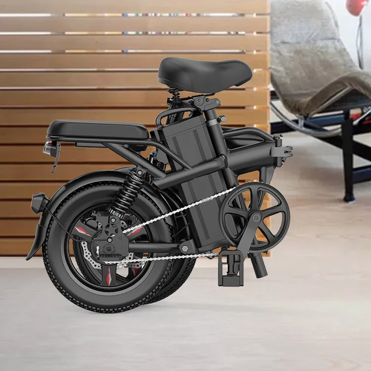 

2020 new design hot sale 14 inch easy folding electric bike 350w easy removable replace battery mini light weight e bike, Black