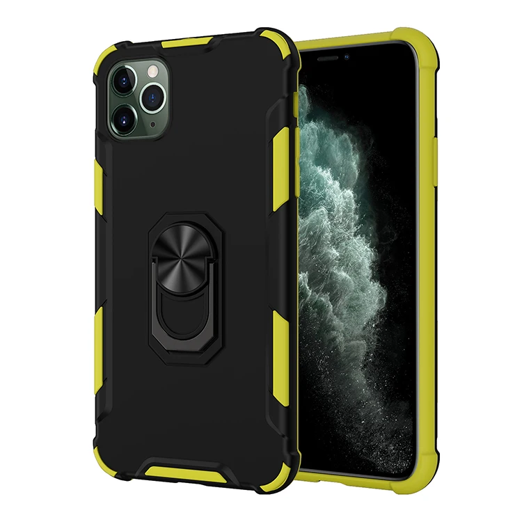 drop proof design 2 in 1 hybrid armor 360 ring phone case for iphone 11 pro max magnetic case