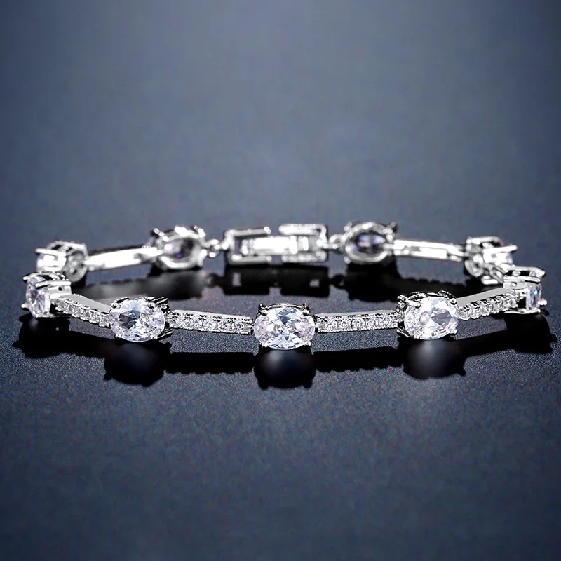 

RAKOL BP2144 square cubic Zirconia bracelet bangles for women wedding