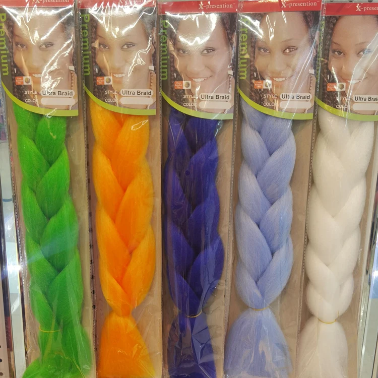 

24 Inch Extensions Twist Synthetic Resistant Fiber Ombre Braiding Pure Color Crochet Hair Super Jumbo Braids For African