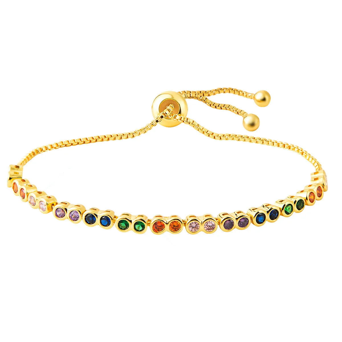 

Simple fashion new design Korean jewelry 18k gold plated copper crystal tennis bracelets cubic zirconia bracelet women
