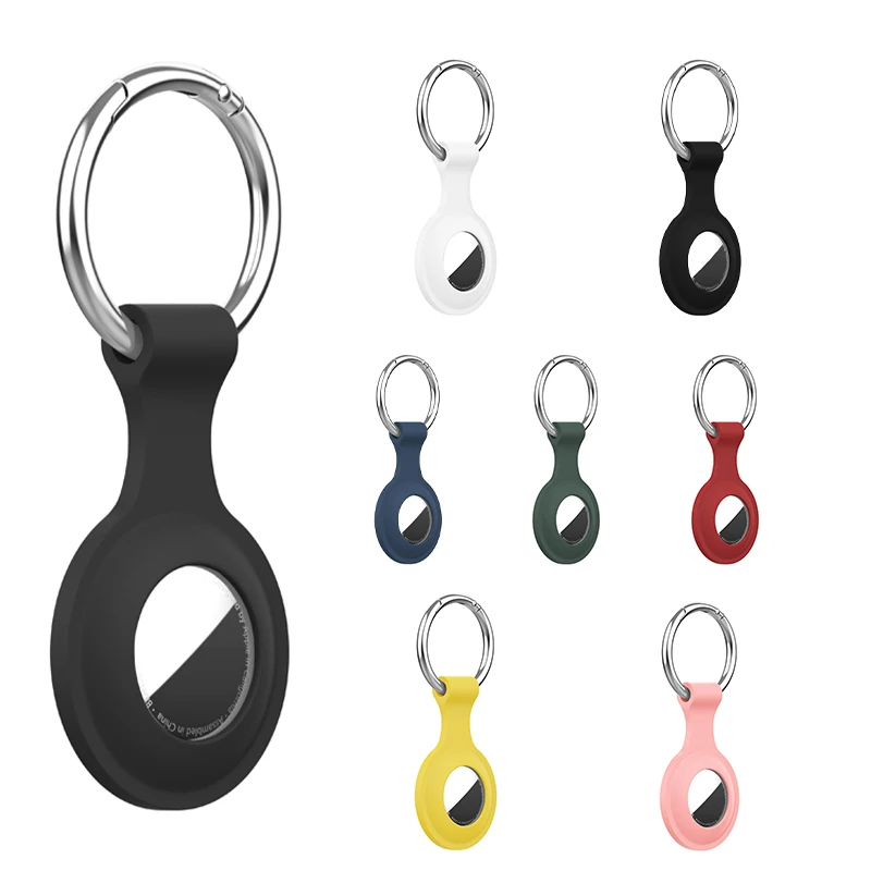 

Silicone Air Tag Pet Dog Loop Holder Tracker Accessories Cover Airtag Case Keychain For Apple, 8 colors