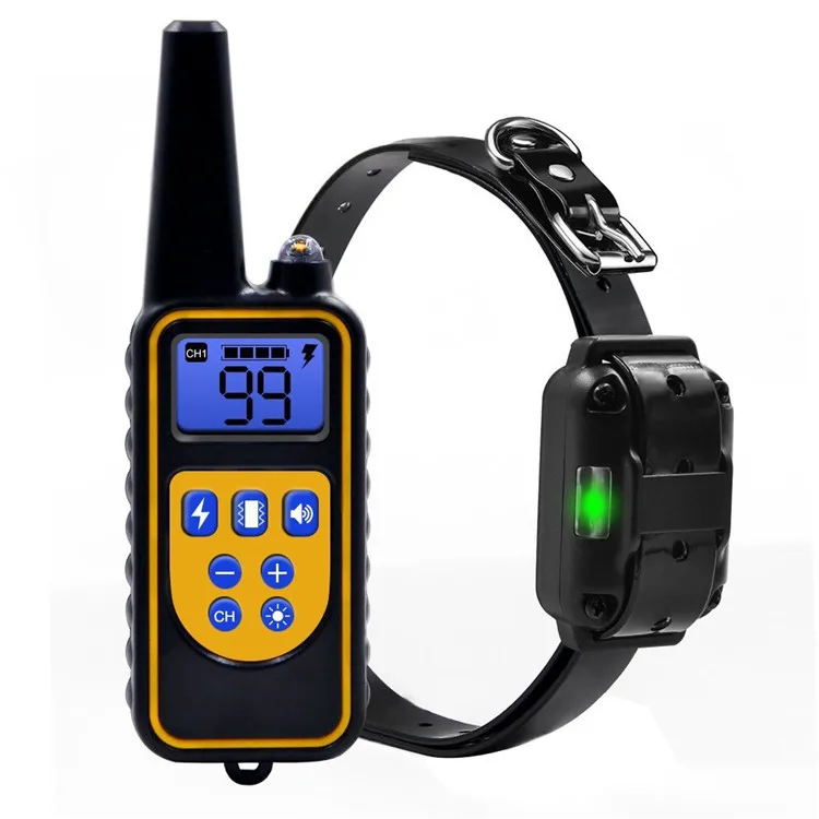 

Manufacturer china waterproof dog trainer bark stopper 500M remote shock warning pet supplies electronic collar, Black