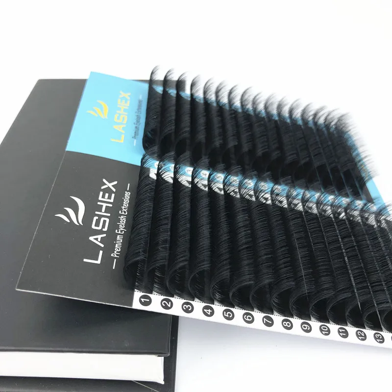 

factory price top quality customized curve private package matte flat eyelash extensions velvet Korea PBT fiber eyelashes