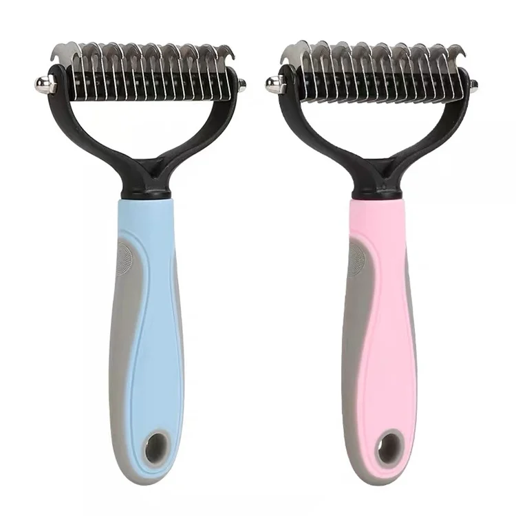 

2021 new pet grooming product Double side knot comb dog deshedding dematting tool fur brush comb