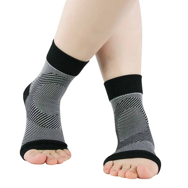 

Awesome 2PCS Sport Ankle Brace Protector Breathable Anti-sweat Compression Feet Support Wrap Sleeve Protection, Black