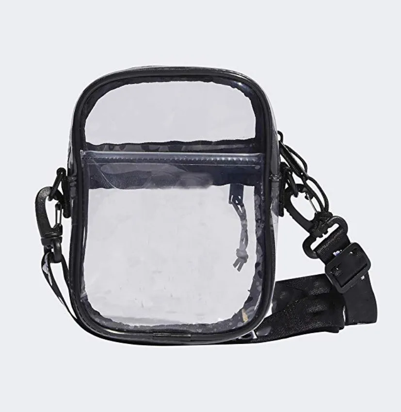 

2019 Amazon Hot Sale Fashion ECO-Clear Festival Crossbody Bag Wholesale Custom Transparent PVC Messenger Bag With Zipper, Black,customized