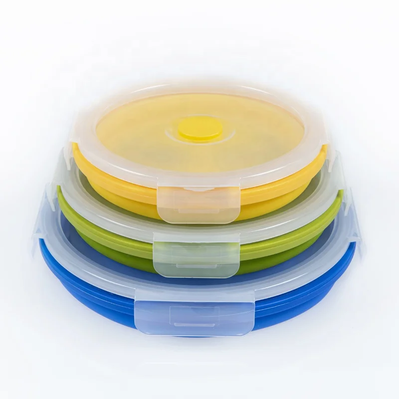 

Set of 500ML 800ML 1200Ml Eco Friendly Non-Stick Silicone Houseware Food Containers