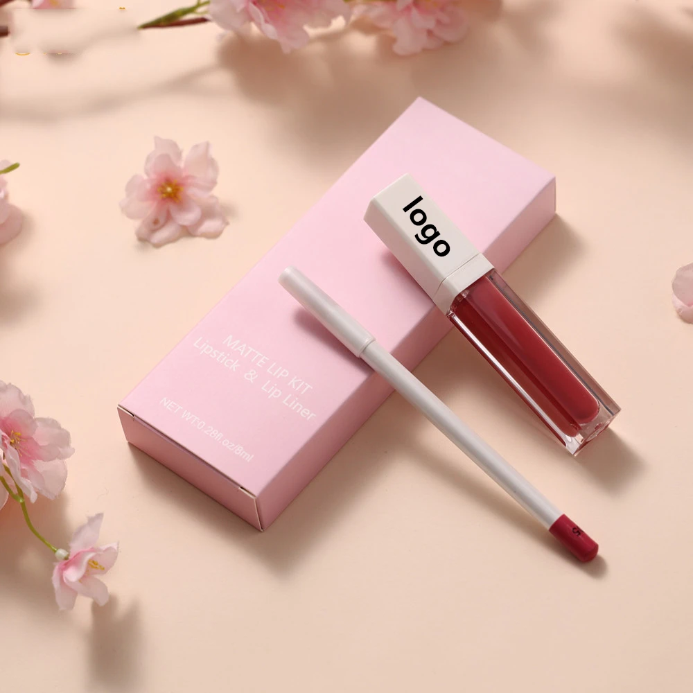 

2021 New Style Wholesale 17 colors brown lip liner and lip gloss set matte waterproof lipstick and lip liner private label
