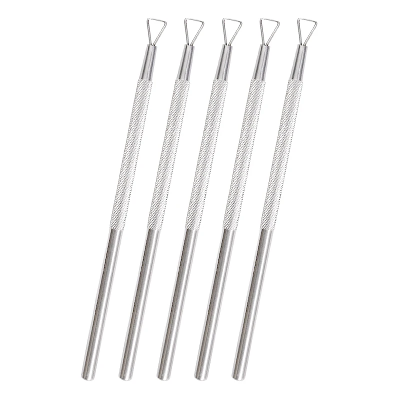 

1 Pcs Stainless Steel Triangle Head Cuticle Pusher Nail Gel Polish Remover Nail Art Cleaning Tool, Silver