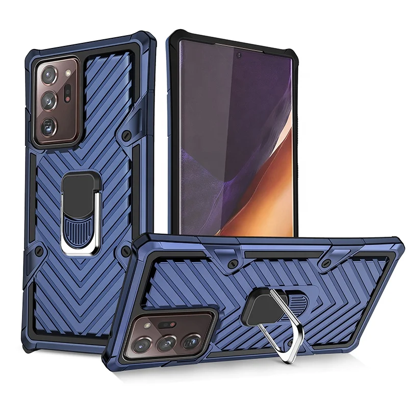 

Good Price with 360 Degree Rotating Metal Ring Handy Grip Kickstand Phone Case for Samsung Note 20 Ultra, Black, red, rose gold, silver, army green, blue, green