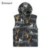 china factory custom print hooded quilted lining winter men coat vest