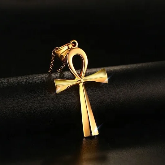 

RFJEWEL Fashion stainless steel cross necklaces for Women 18K PVD gold color Hot sale necklaces Jewelry