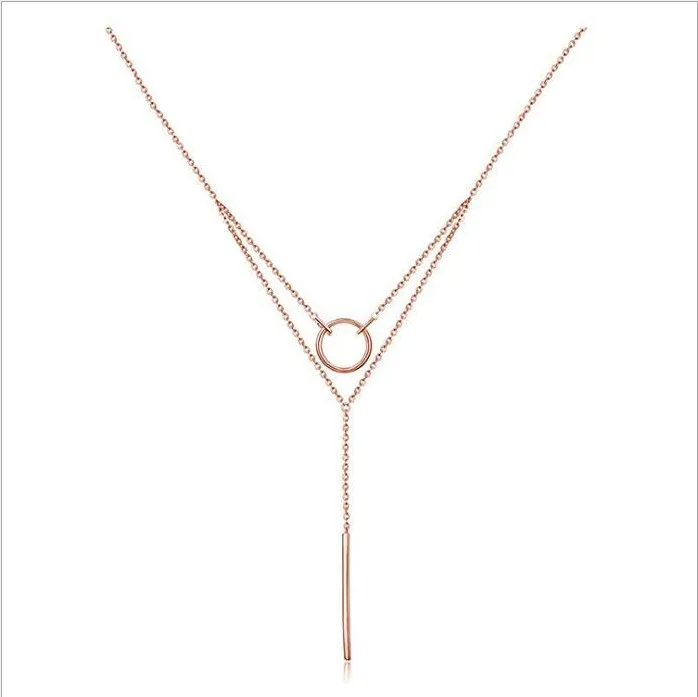 

Contracted popular adorn article contracted circle vertical strip necklace of multilayer clavicle