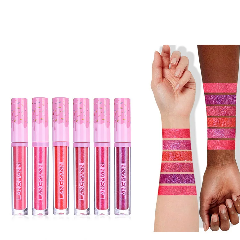 

6 colors long lasting lip glaze makeup set for women colorful matte lip gloss set