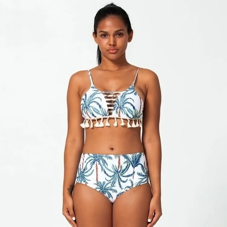 

YZ-0013 Tassel Printing New Condole Sexy Bikini African Print Swimwear Sexy Womens Swimsuits