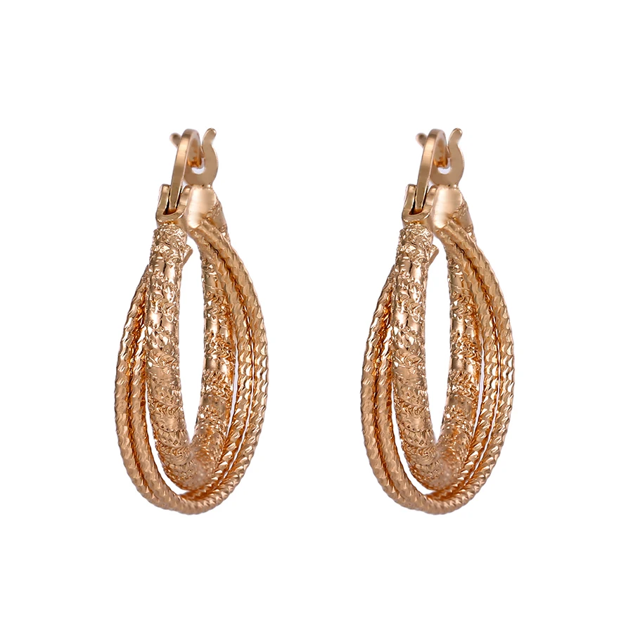 

98759 Xuping aretes de mujer 18k gold women copper jewelry, pendientes mujer hoop earrings