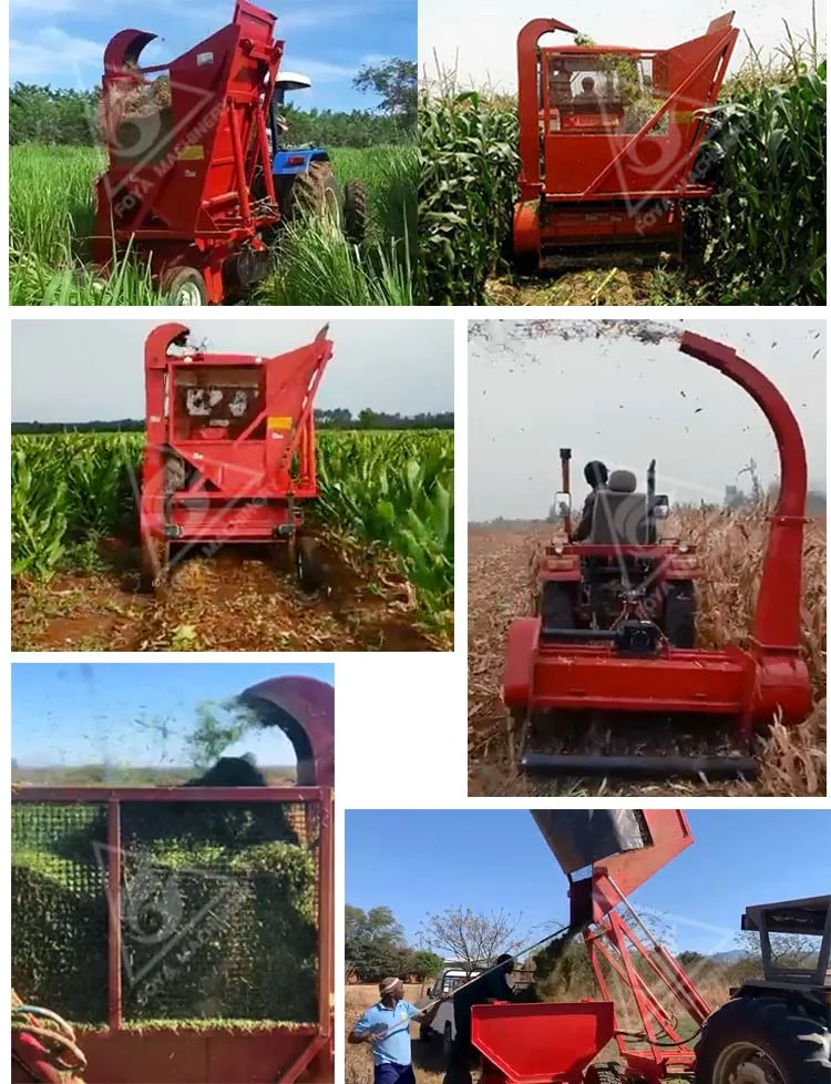 farm tractor mounted corn straw crusher corn silage harvester