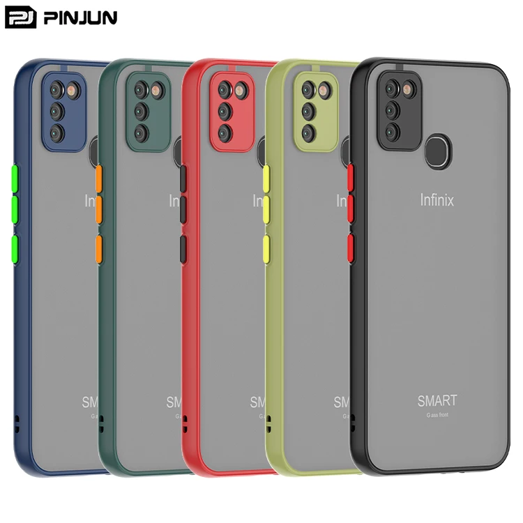 

New Popular skin feel transparent frosted pc tpu combo case back cover for Infinix Smart 5 case shockproof