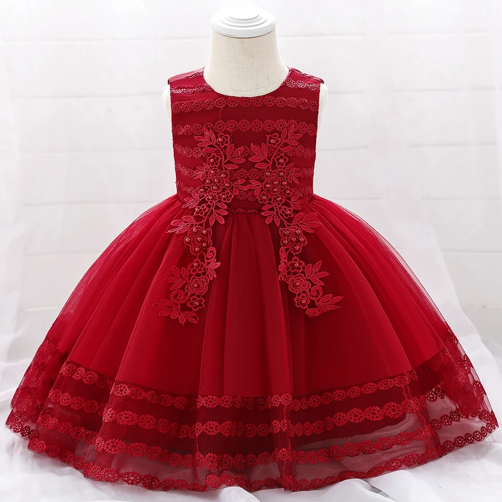 

Wholesale Flower Baby Girl Ball Gown Princess Dresses Embroidered Party Dress L1923XZ