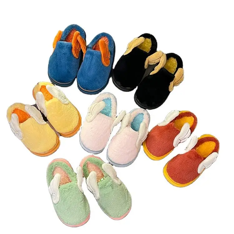 

Autumn and winter home indoor and outdoor warm thick bottom home lovers furry slippers D11590, Yellow/green/black/blue/pink/orange