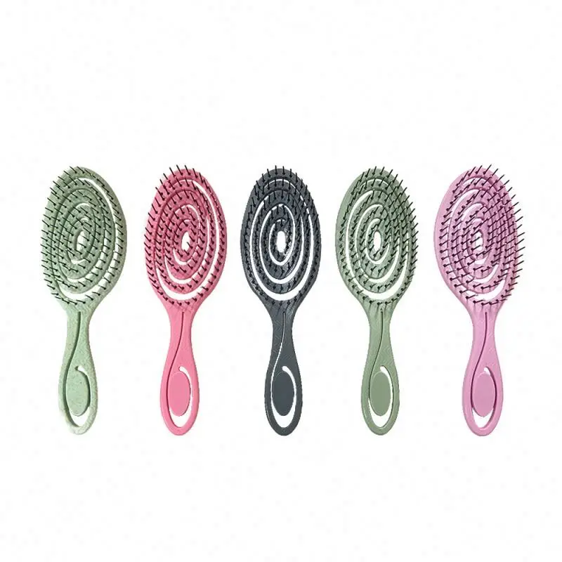 

Nylon Hair Brush Vegan Ionic Brisel Pin Styling Wooded Britle Air Cushion With Bristl To Detangle Double Ended Hairbrush