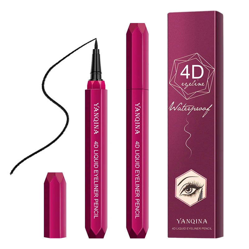 

Factory Wholesale Red Eyeliner Tubes 4D Waterproof Makeup Black Liquid Eyeliner, As picture
