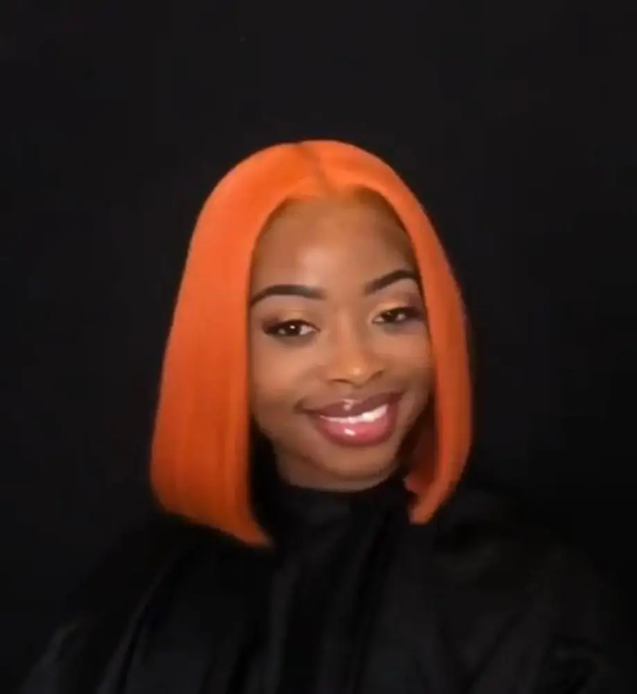 

Wholesale Orange Color Bob Wig 100% Virgin Human Hair Lace Front Wigs For Black Woman For Party And Wedding, #1,#1b, natural color, #2, #4,#27, #30, #613