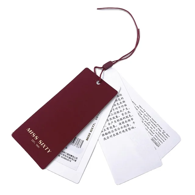 

Custom design wholesale factory cheap price garment hang tag with strings hanging tags