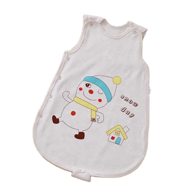 

Hot selling summer sleeveless cute print cotton baby sleeping bag
