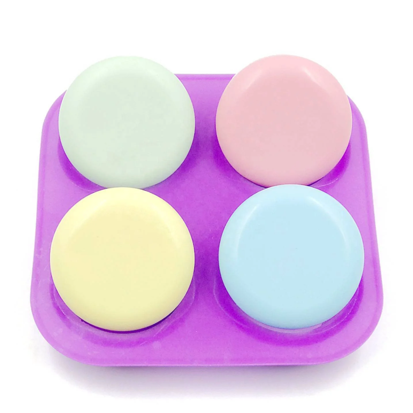 

New Whosale 4 Cavity Round Silicone Molds For Soap Making 3D Handmade Soap Forms Tray Mould, As shown