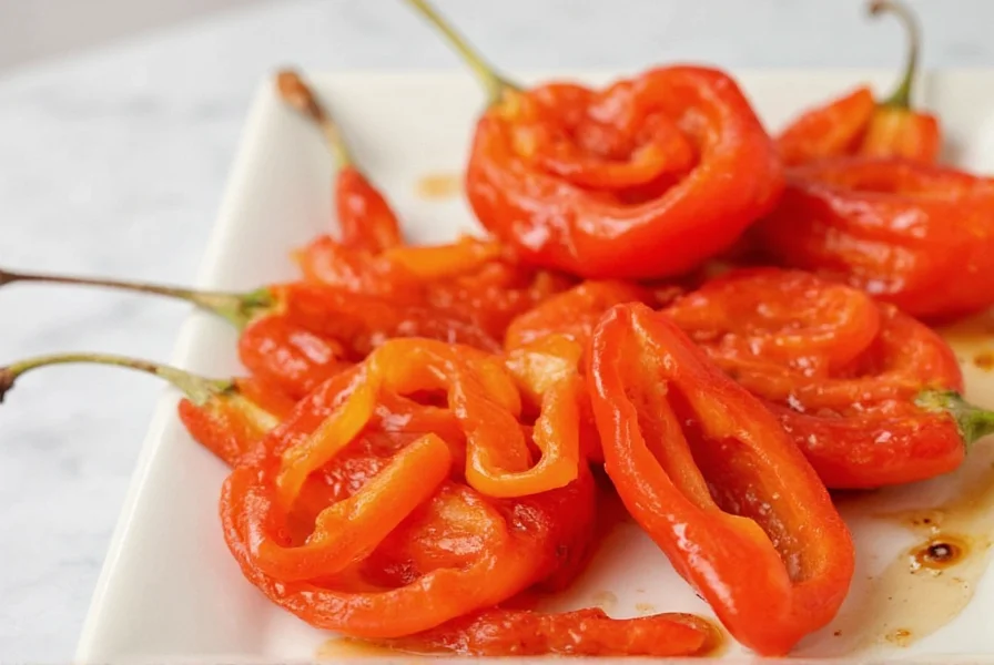 Various dishes topped with red pepper relish