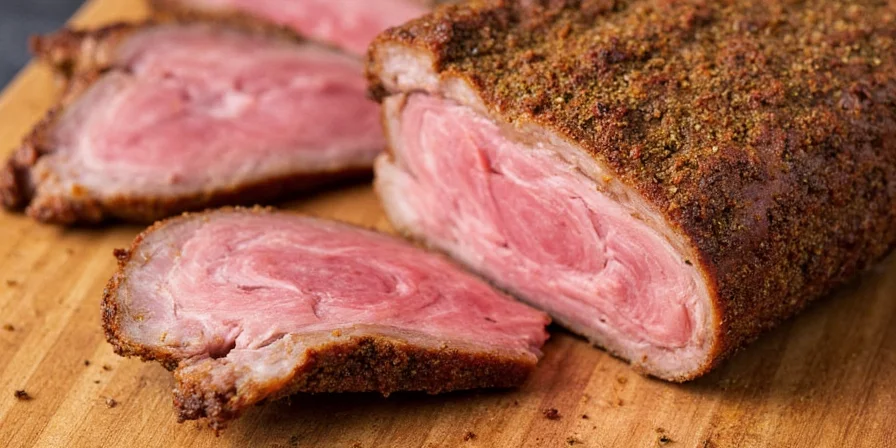 Pork loin after applying rub