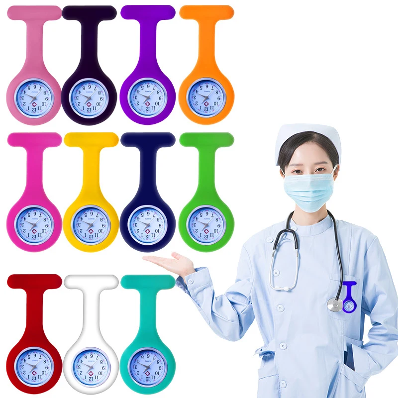 

Custom Logo Watch silicone Digital quartz pocket Promotional Items clip Fob Nursing Pendant Relogio Nurses Watches, 15 type