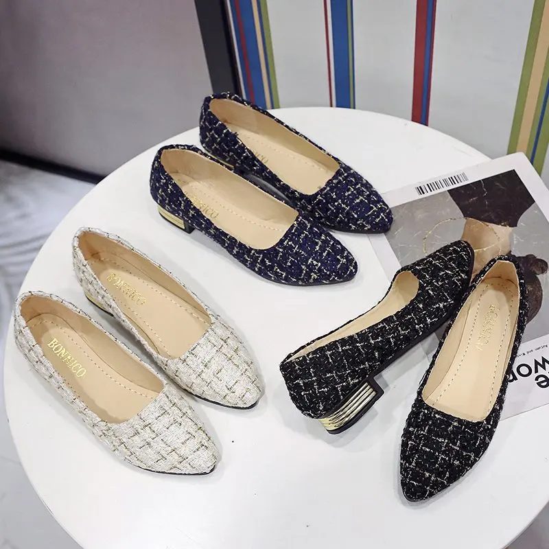 

Hotsale Big Size Stylish Ladies Fashion Loafers Sepatu Wanita Wholesale Slip On Sharp Pointed Casual Flat Office Shoes For Women