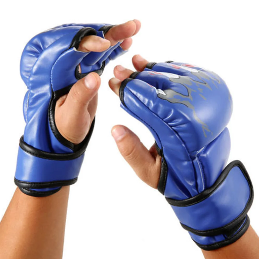 

Grappling Kickbox UFC Half Finger Gloves Fight Training MMA Sparring Boxing Gloves, Red black blue yellow