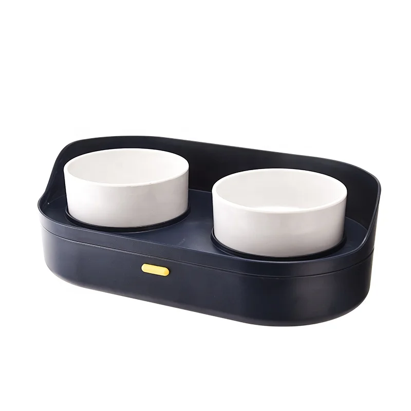 

protect neck pet double bowl raised stand plastic pet bowl for dog and cat