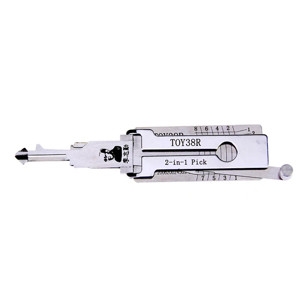 

New TOY38R Lishi Lock Pick Tool 2 in 1 Car Door Lock Pick Decoder Unlock Tool Lock Picks, Silver