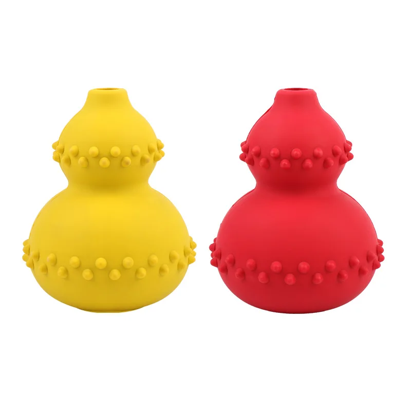 

New pet toy natural rubber resistant to tearing and molars educational interactive gourd leaking food dog toy