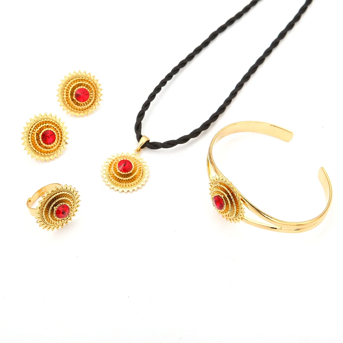 

Ethiopian Trendy Rhinestone Habesha African Bridal Weddings Jewelry Sets For Women