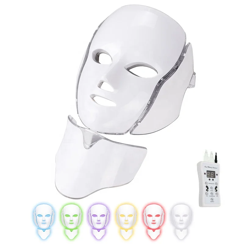 

7 Colors With Neck Skin Beauty 2021 Light Mask Infra Red Led Facial Masks, White,other colors can be customized